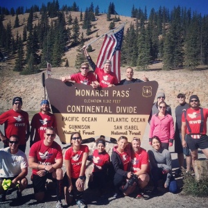 Team RWB Denver with a crew of Army Rangers took Old Glory over the Continential Divide